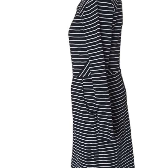 Joules Daylia Black Striped Dress UK Size 18 White Stripes Heavy Cotton Pockets - Picture 6 of 11